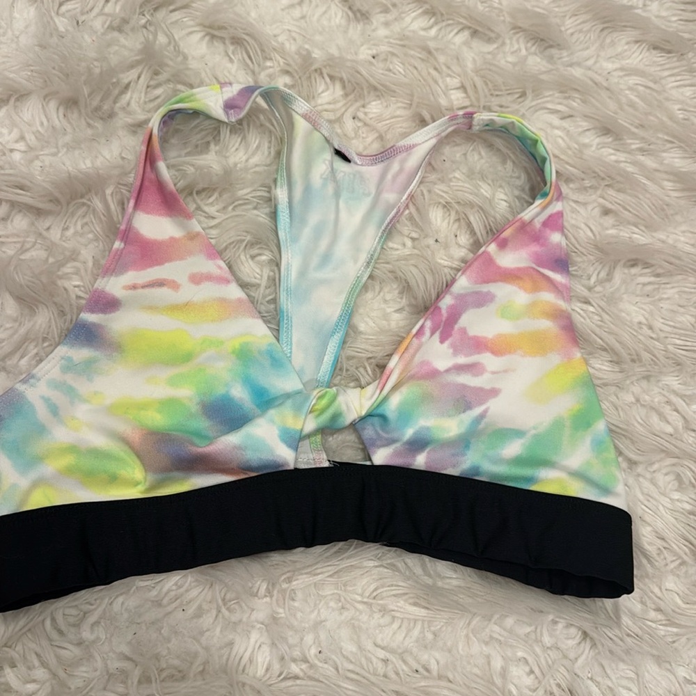 Pink multi color swim top